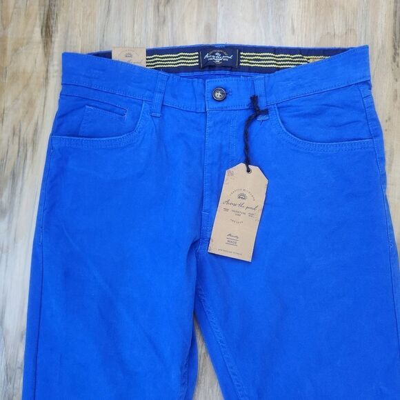 🔸️NWT Across the Pond Blue Stretch Slim Fit Pants Size 30x30 - Picture 7 of 9